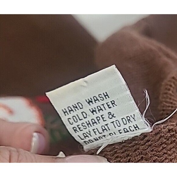 1X Pug Puppy Storybook Knits Sweater Brown Peach Flower Buttons 3D Cruelle Dog - Picture 15 of 16